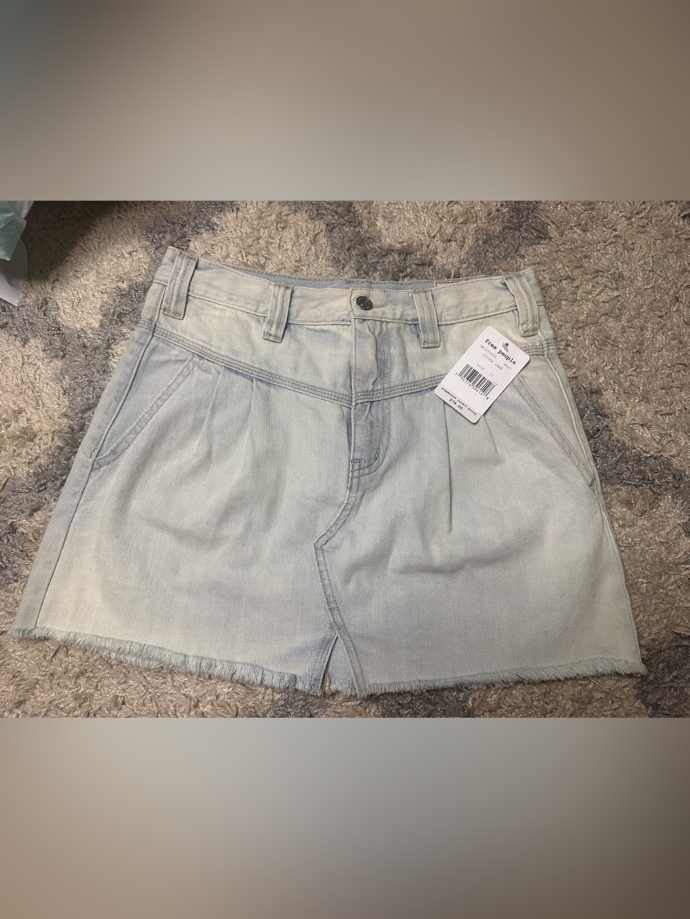 We The Free Light Wash Denim Midi Skirt